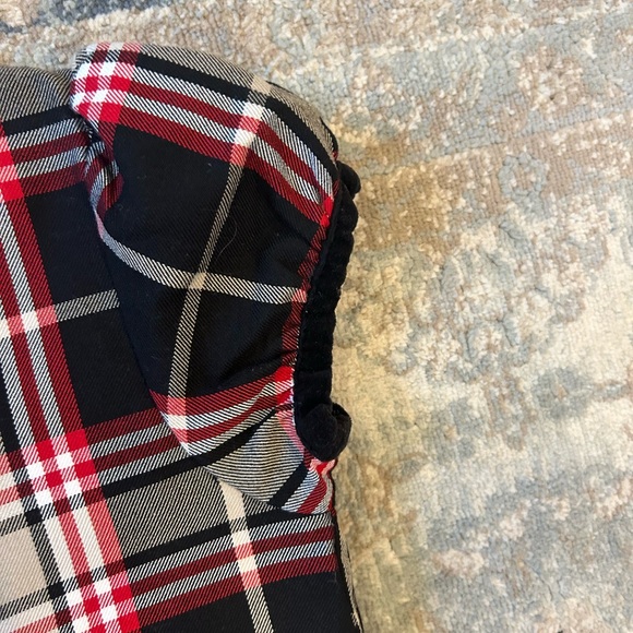 Hanna Andersson girls plaid dress 160cm white black red velvet - Picture 9 of 9